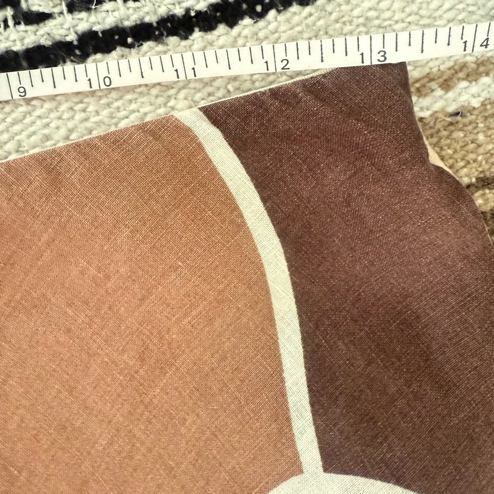 SEED HERITAGE Linen Skirt Abstract Brown Printed Skirt Size 10